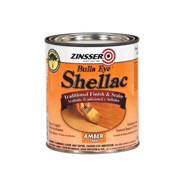 Zinsser Bulls Eye Amber Shellac Flat Quart